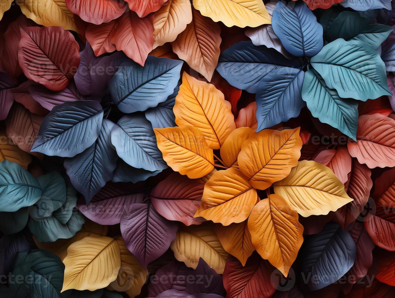 ai généré coloré feuilles texture génératif ai photo