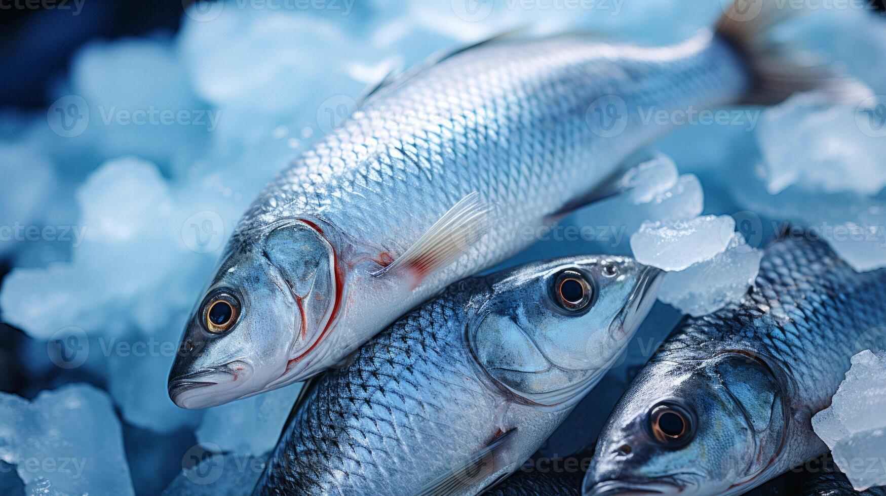 ai généré congelé poisson dans la glace génératif ai photo