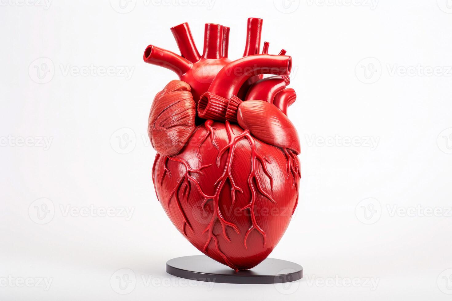 ai généré réaliste maquette de une Humain cœur sur une blanc Contexte génératif ai photo