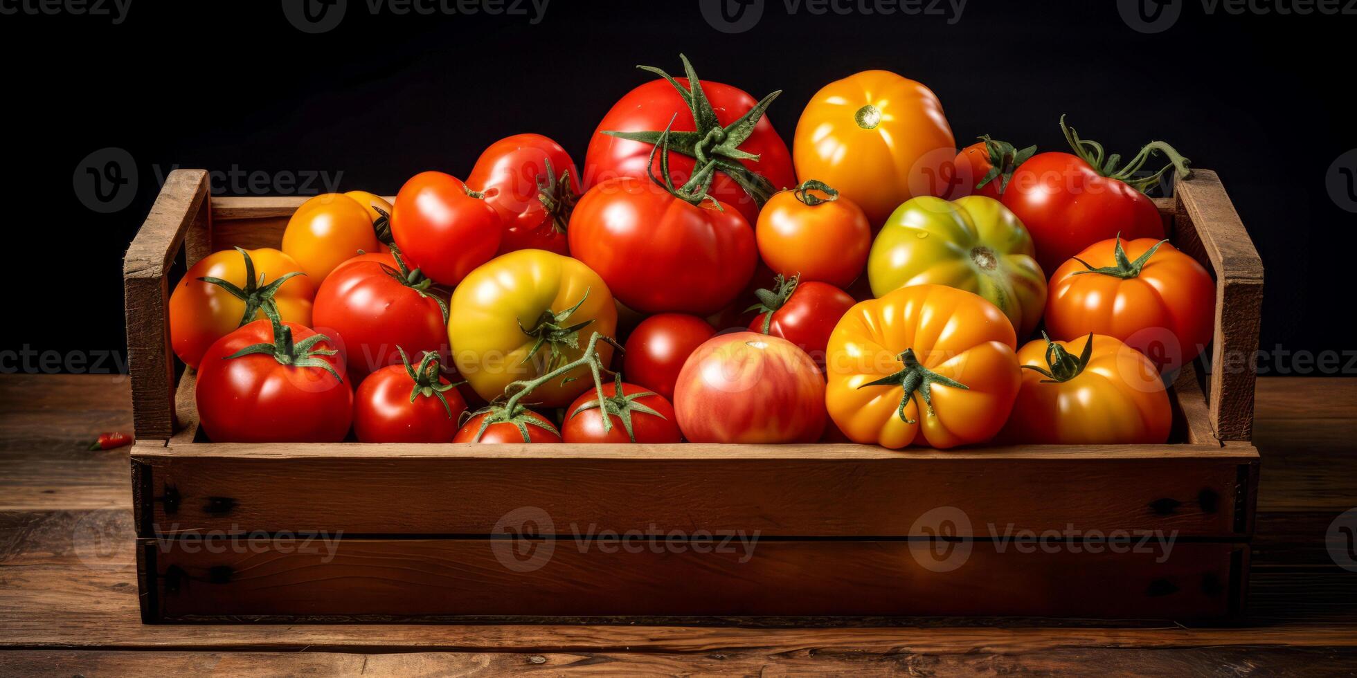 ai généré boîte de tomates génératif ai photo