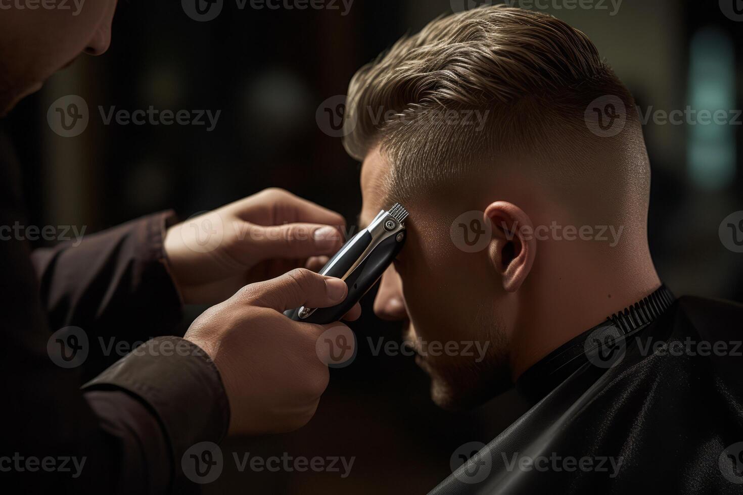 ai généré la Coupe de cheveux dans une salon de coiffure génératif ai photo