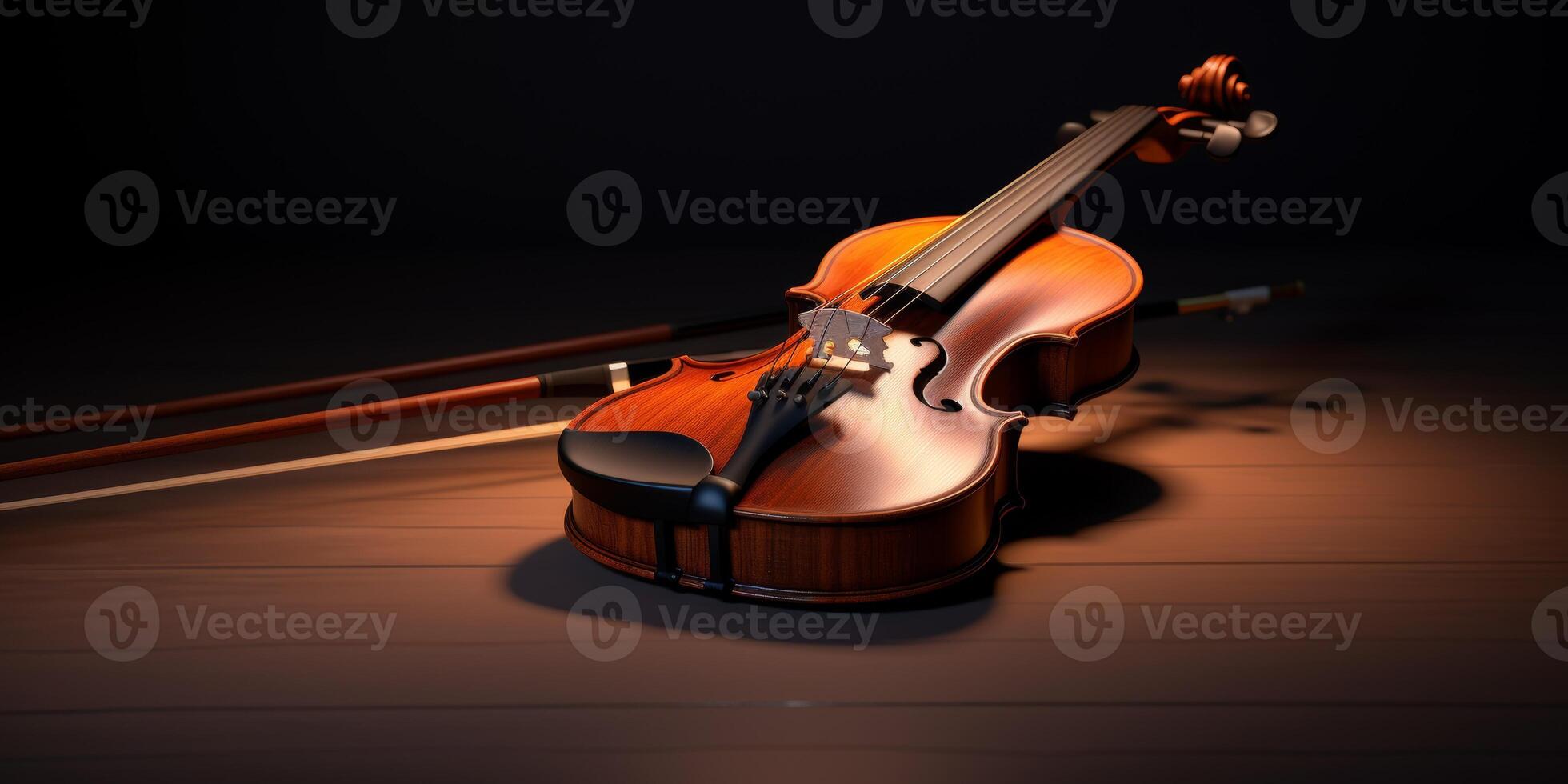 violon sur une foncé flou Contexte photo