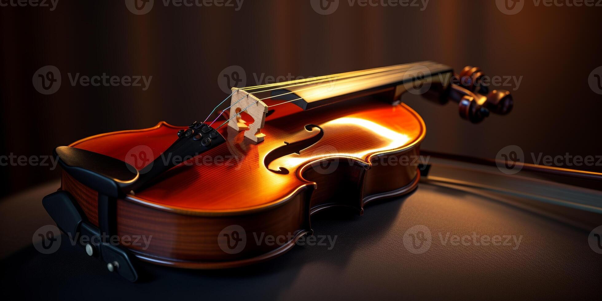 violon sur une foncé flou Contexte photo