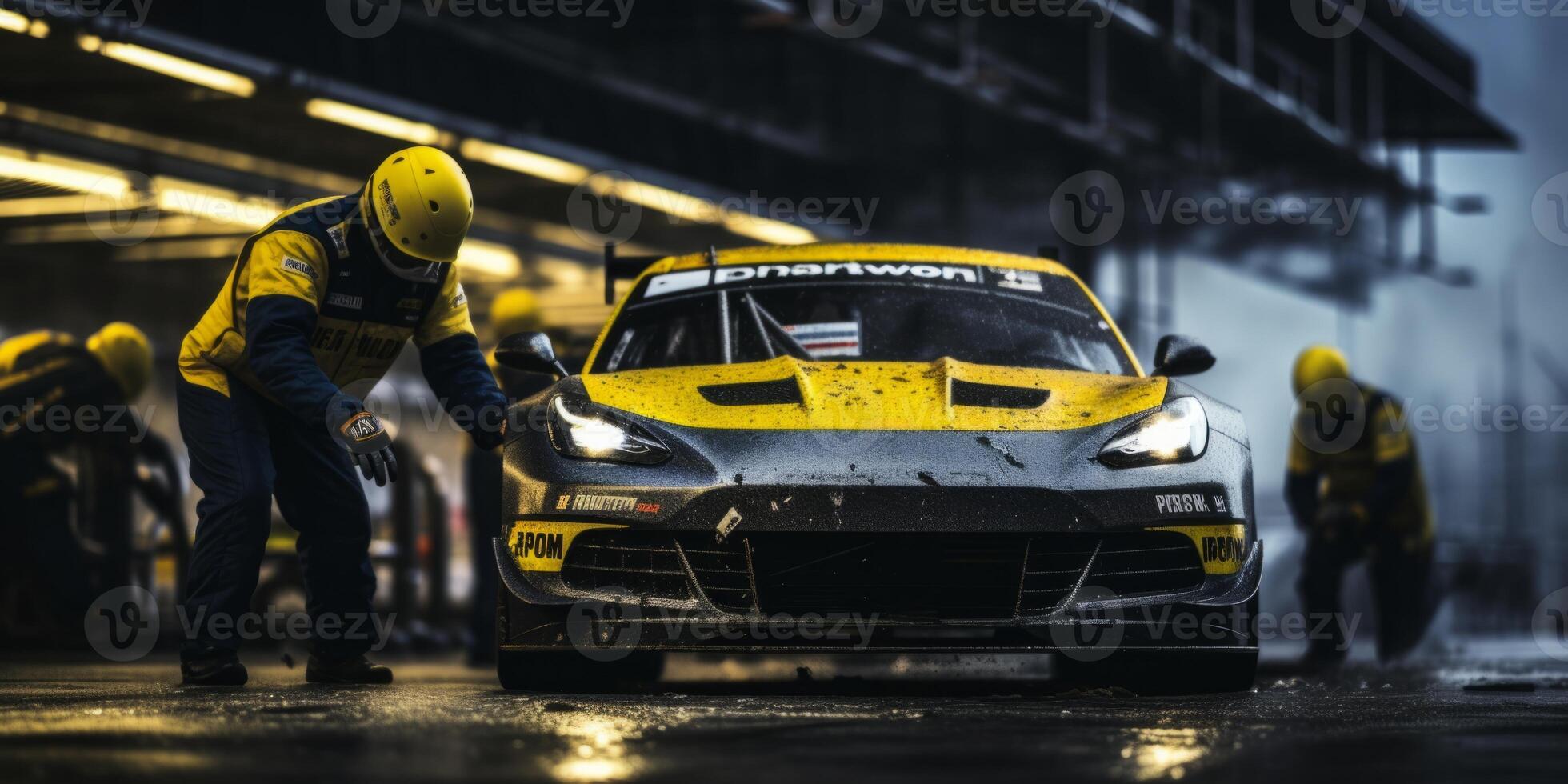 fosse Arrêtez sur le course Piste photo