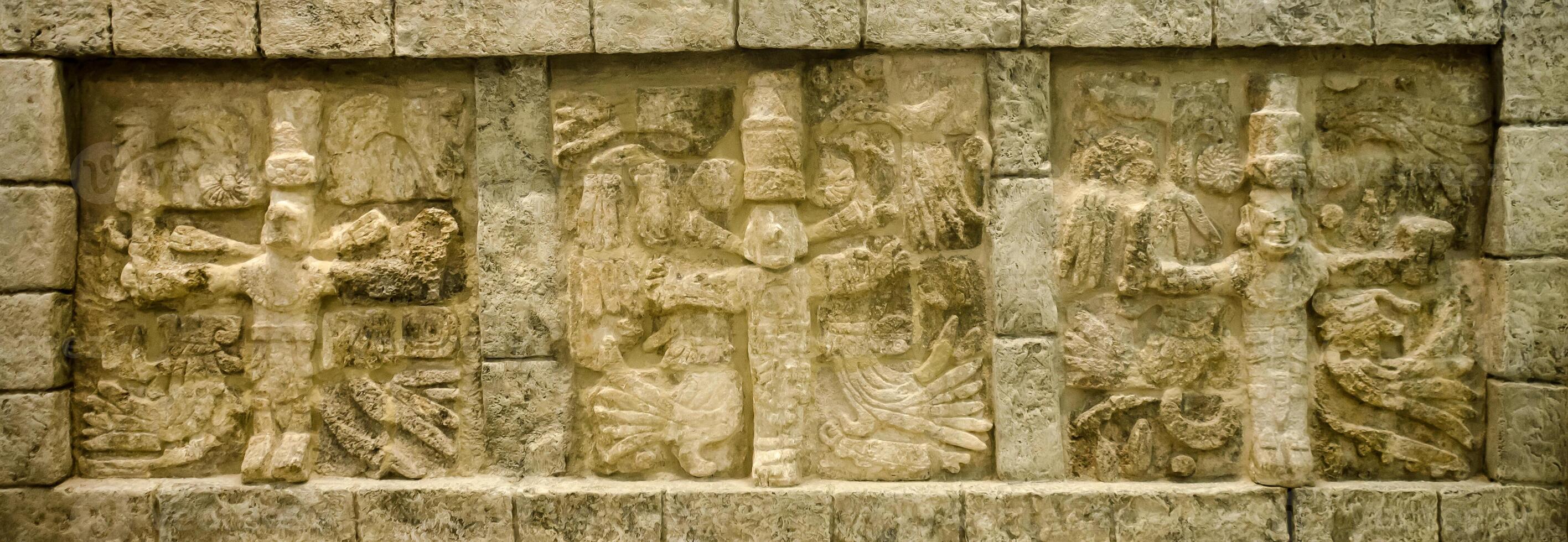 ancien Maya sculpture de quintana roo Etat photo