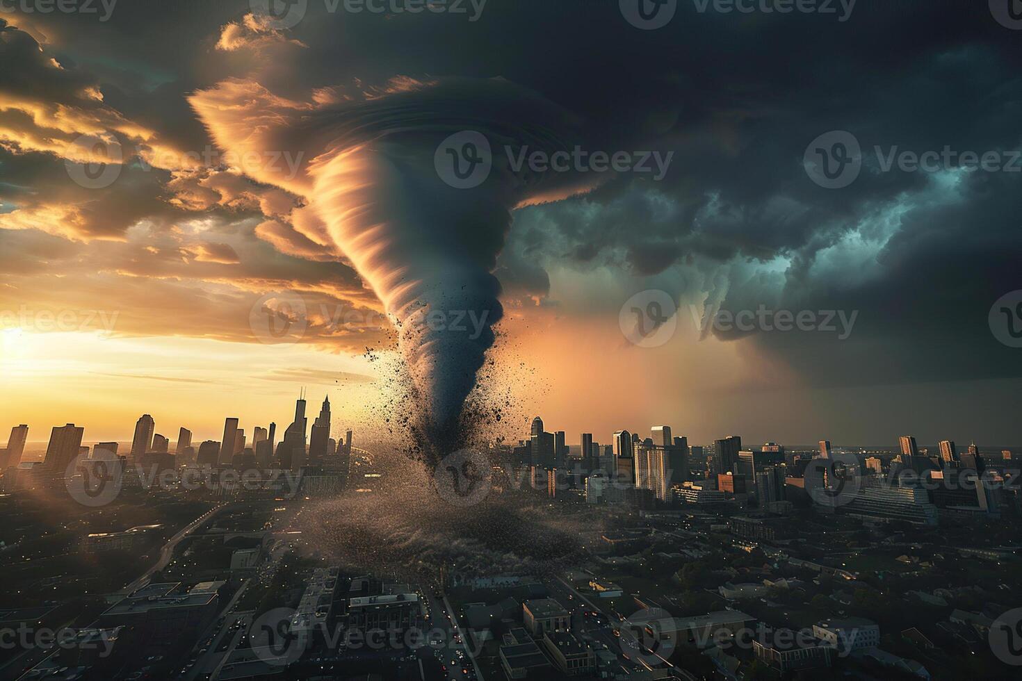 effrayant de mauvais augure énorme ouragan tornade, apocalyptique spectaculaire Contexte photo