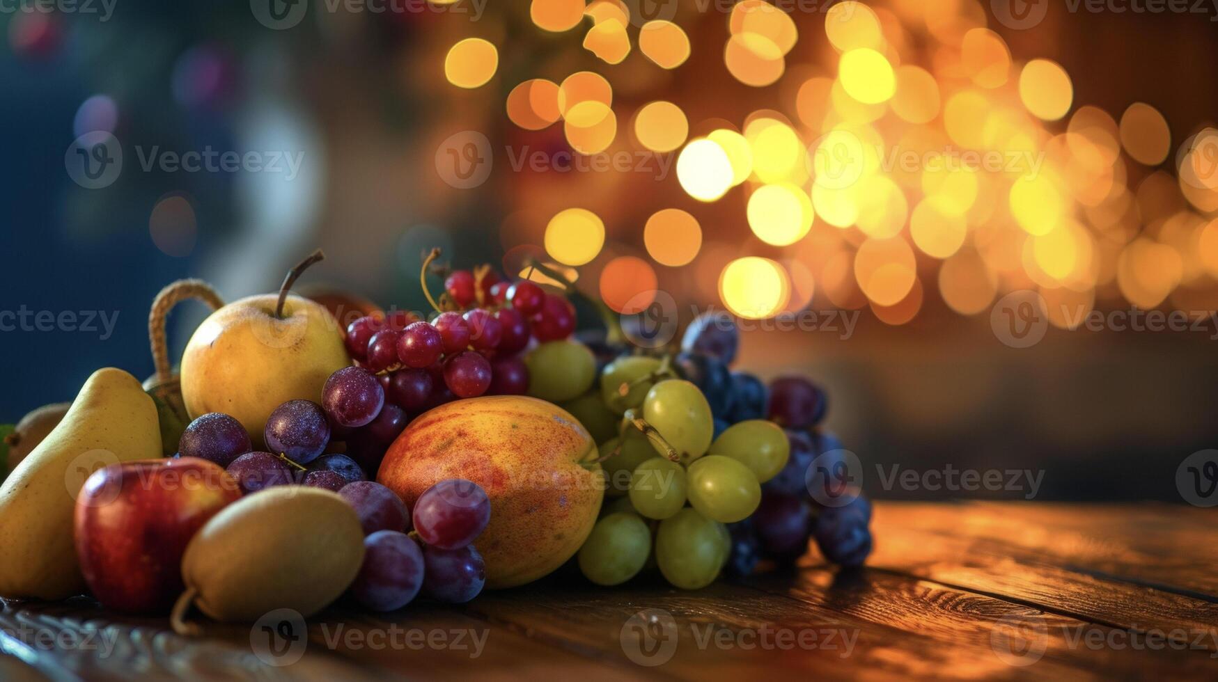 une rustique cheminée sert comme le Contexte pour une pittoresque fruit afficher avec une variété de coloré et délicieux des fruits parfait pour grignoter sur pendant une confortable même dans photo