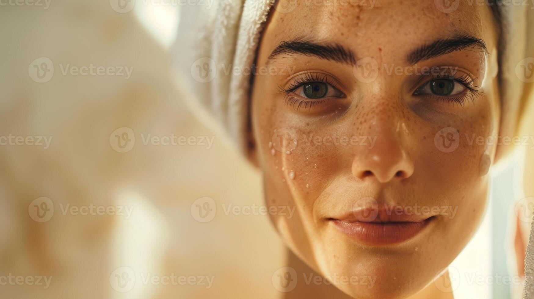 une Jeune femme dans le sauna prise proactif pas à prévenir prématuré vieillissement et maintenir sa jeune apparence. photo