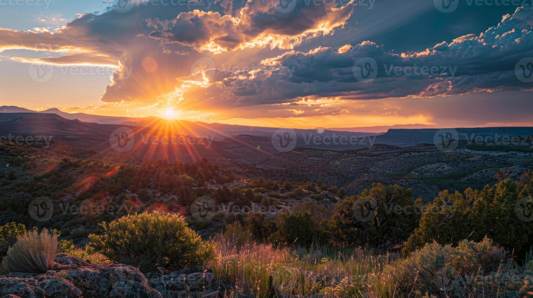 une Stupéfiant vue de une le coucher du soleil paysage transformé dans une travail de art par prudent coloration avec haute qualité matériaux photo