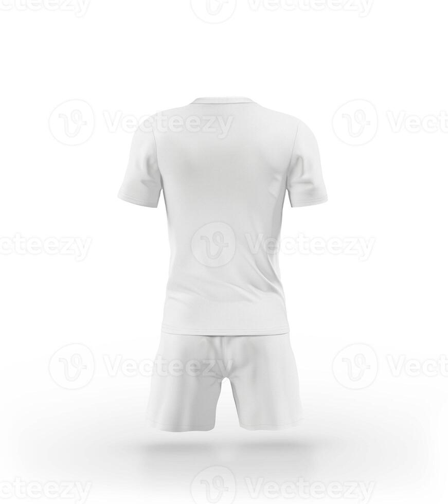 uniforme football joueur retour vue sur blanc Contexte photo