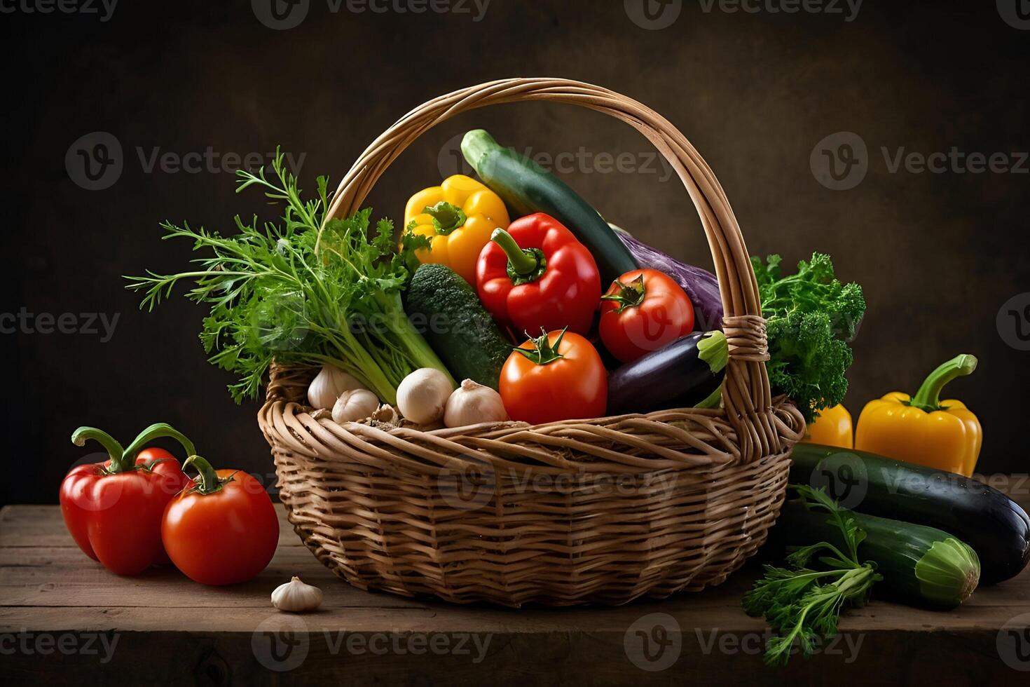 panier plein de légumes photo