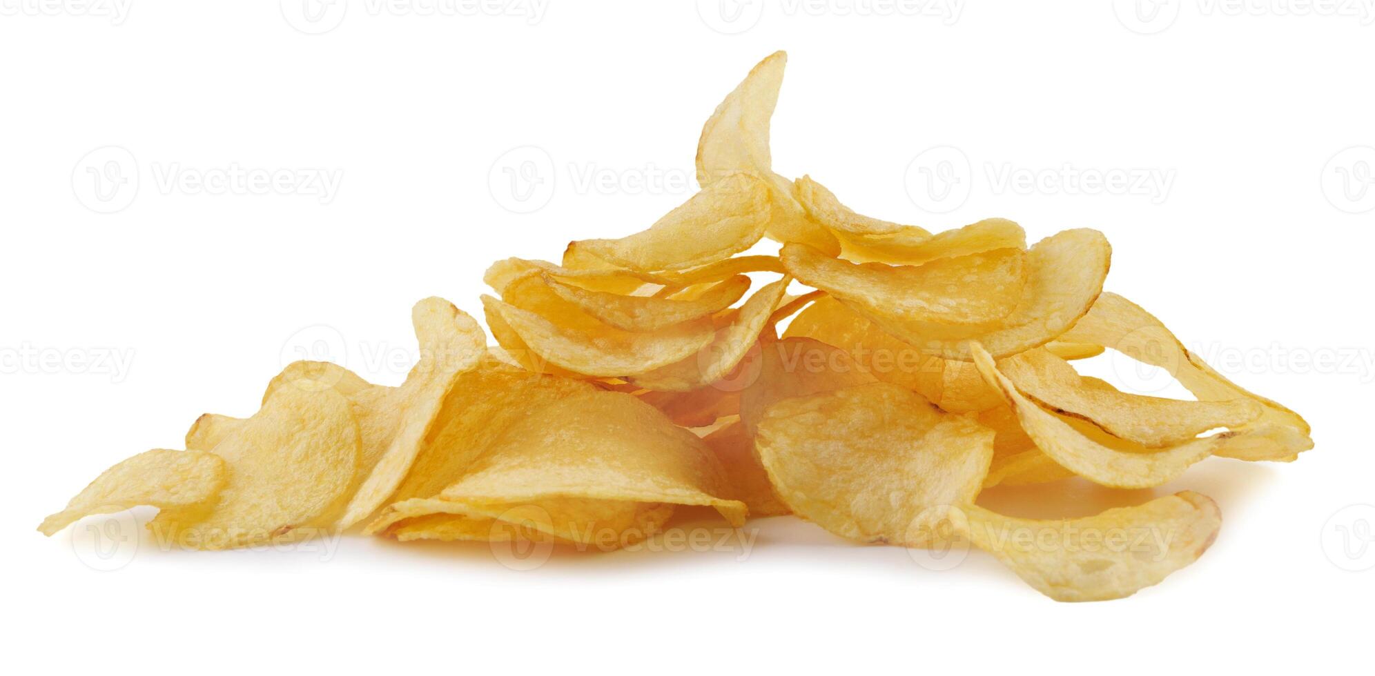 isolé puces. groupe de Patate frites isolé sur blanc Contexte avec coupure chemin photo