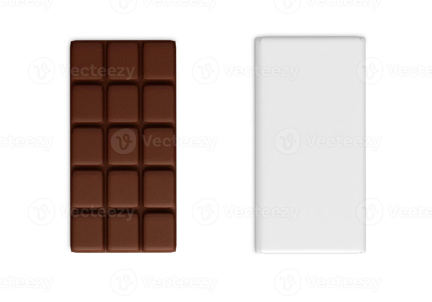 barre de chocolat sur fond blanc photo