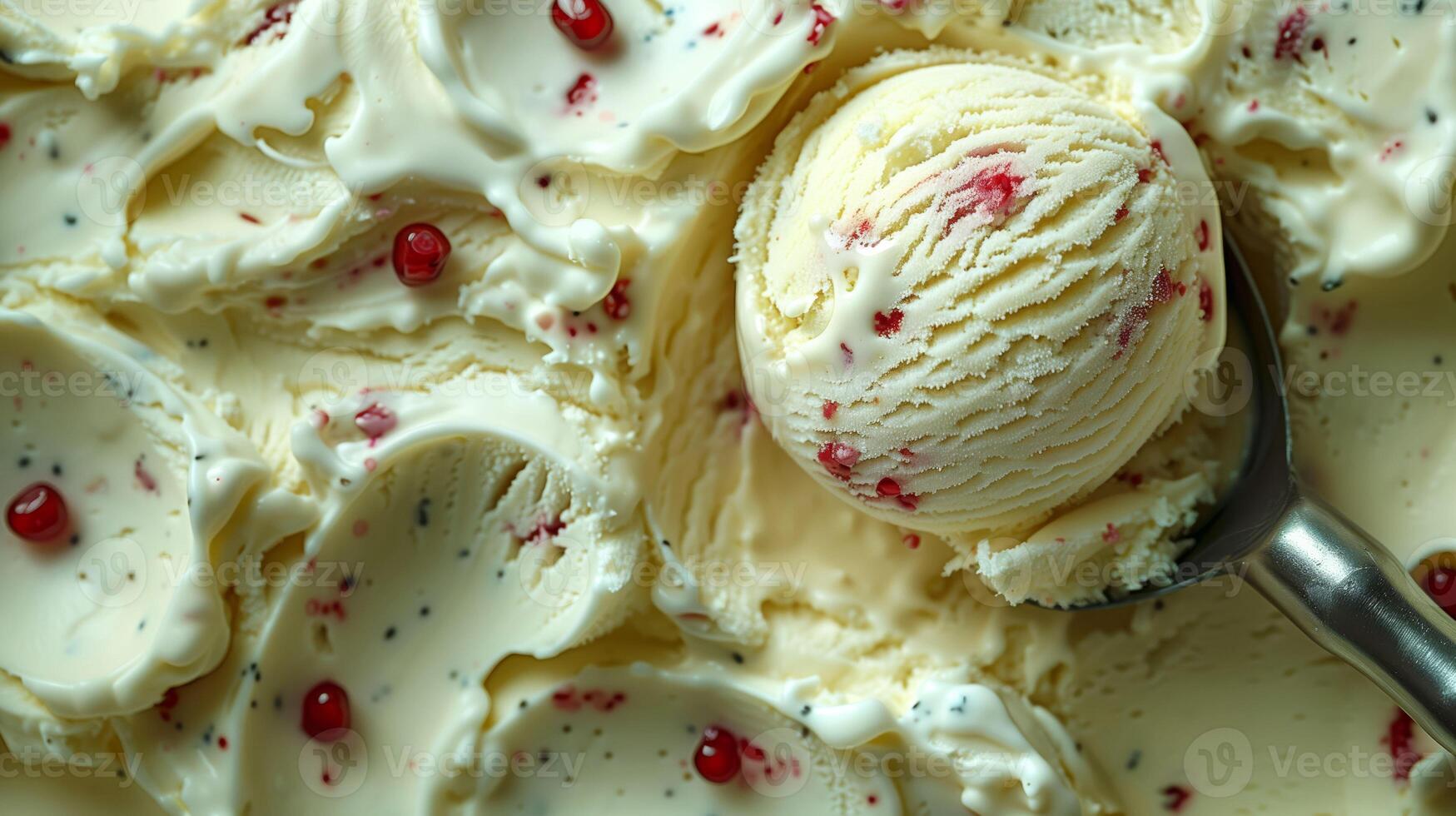 crémeux, rêveur, et tacheté avec fruit, cette vanille la glace crème est pur délice photo