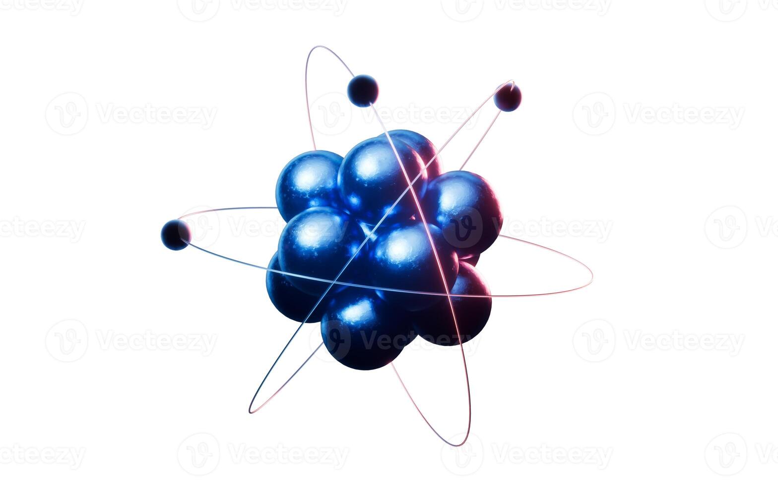 isolé la physique atome structure, 3d le rendu. photo