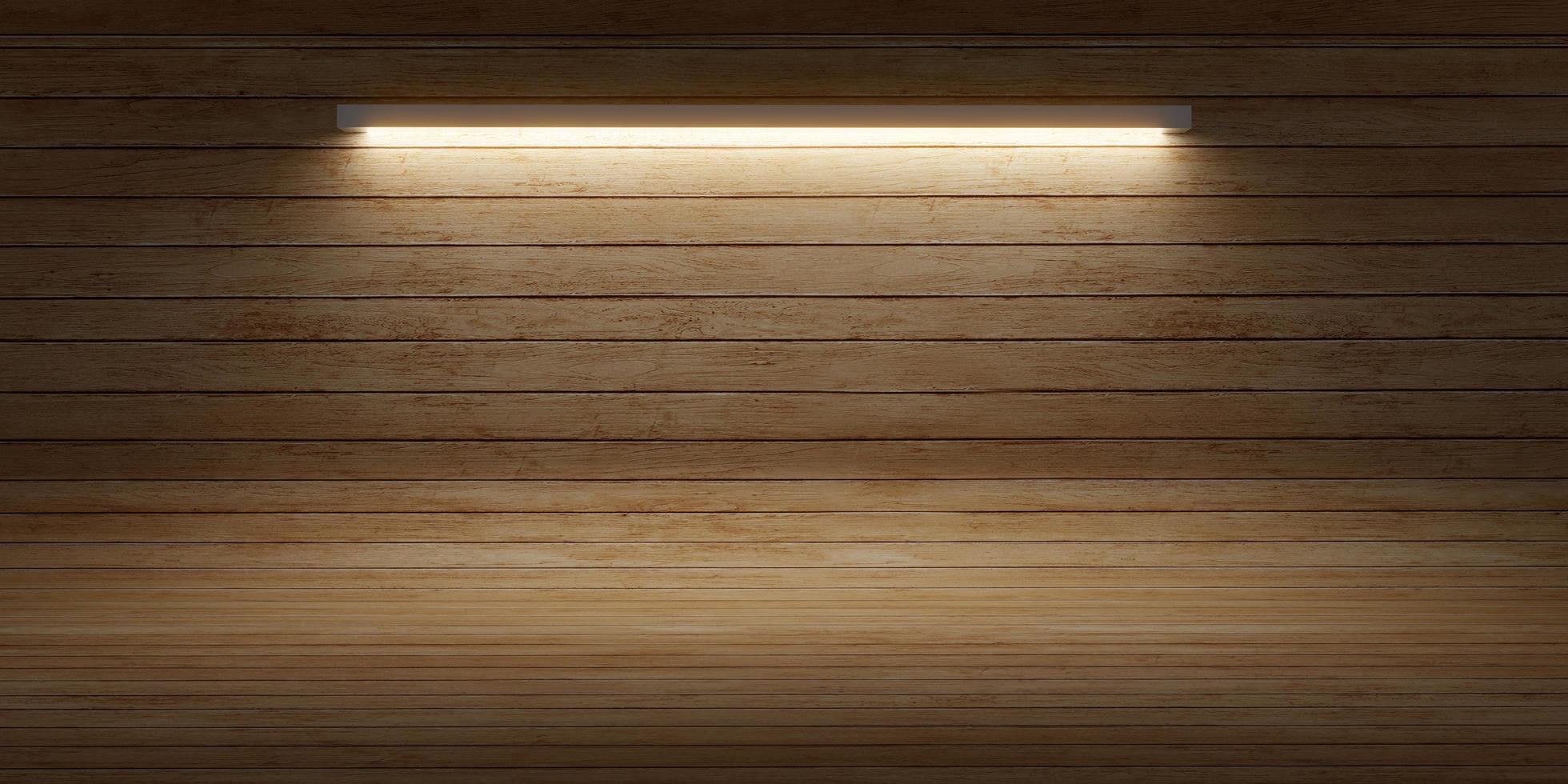 plancher en bois mur en bois stand de produit galerie scène fond d'illustration 3d photo