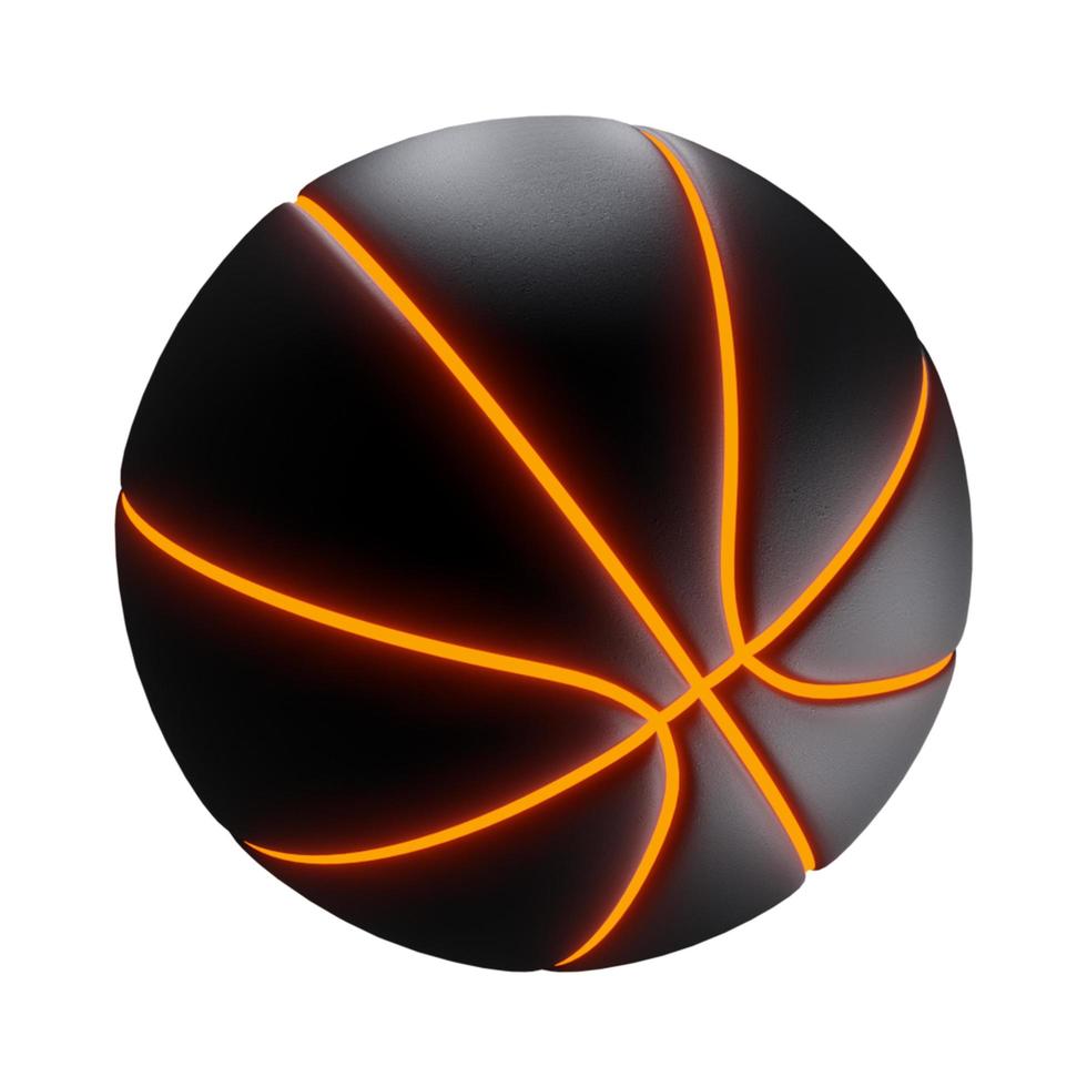 basket-ball noir réaliste isolé sur fond blanc photo