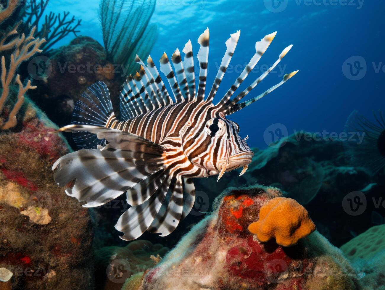 poisson est nager parmi le corail récif photo