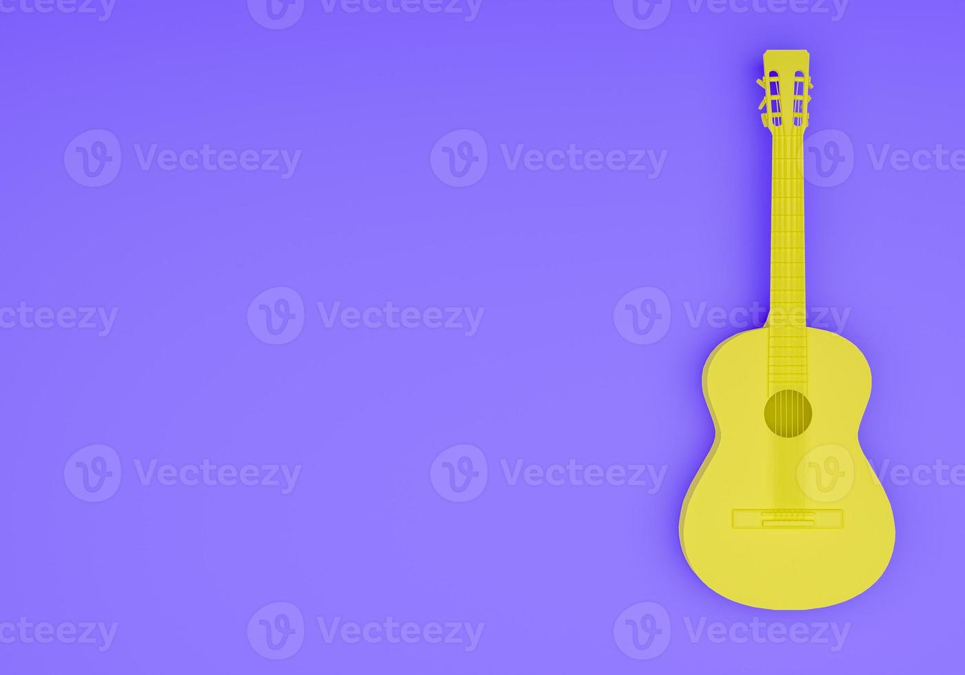 Fond de guitare acoustique de rendu 3D avec un espace vide photo