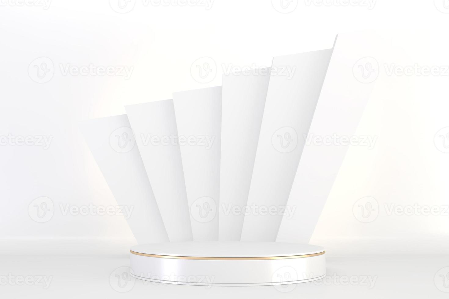 podium romain blanc pour produit cosmétique sur fond granit blanc. rendu 3D photo