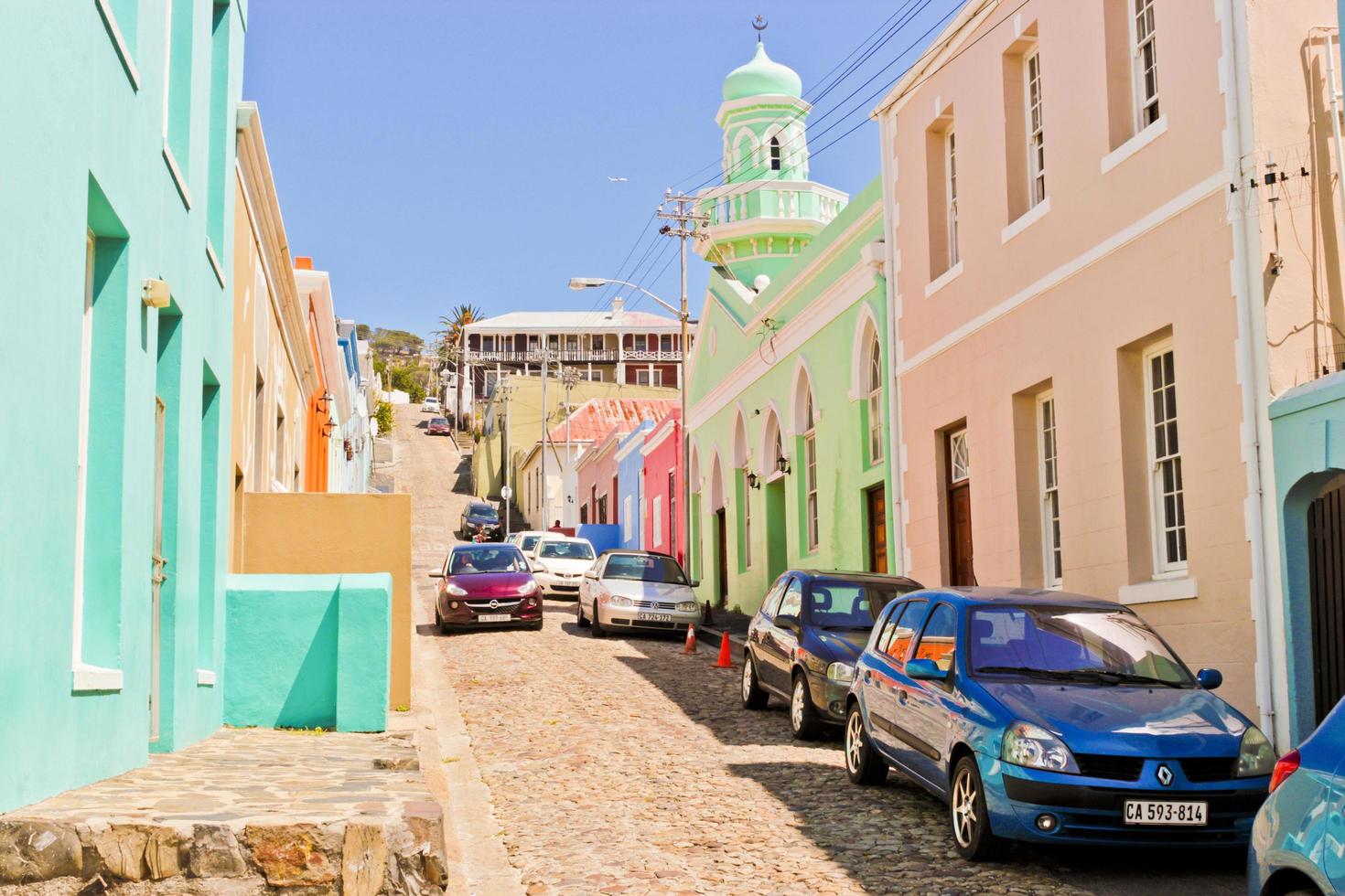 le cap afrique du sud 17. janvier 2018 maisons colorées district de bo kaap le cap, afrique du sud. photo