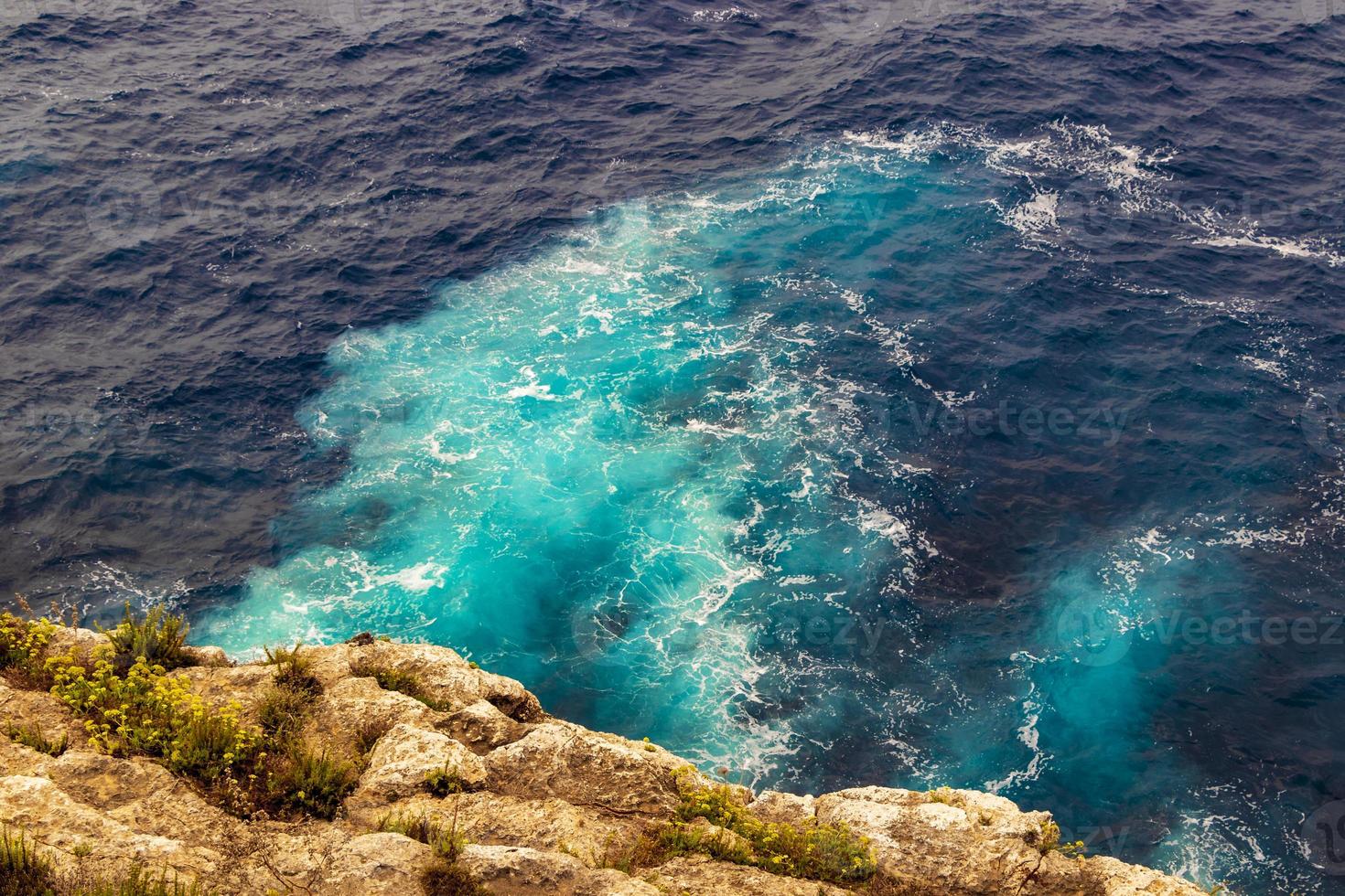 rochers de la baie et eau turquoise de cala figuera majorque espagne. photo