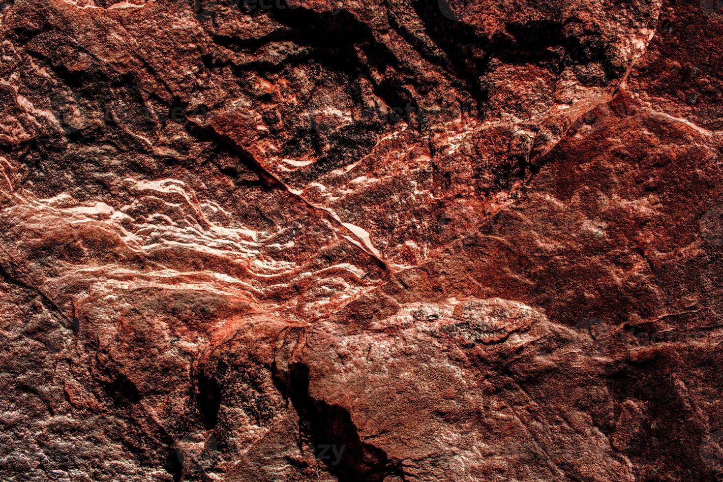 texture de pierre de roche brune isolée et énorme collection de fond de pierres de granit photo