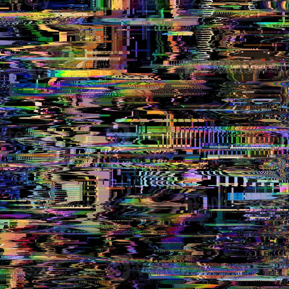 glitch unique coloré signal texturé abstrait abstrait pixel glitch erreur photo