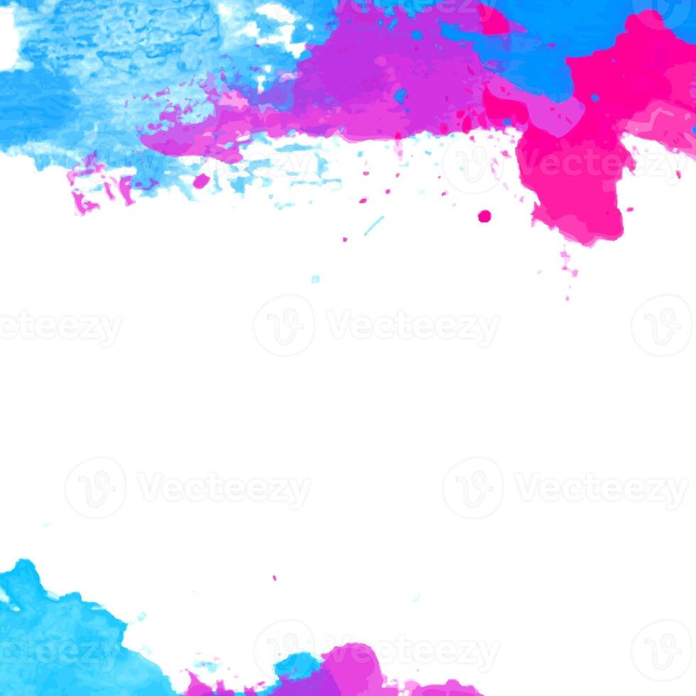 motif géométrique aquarelle abstrait coloré violet clair avec des éclaboussures de couleur sur blanc. photo