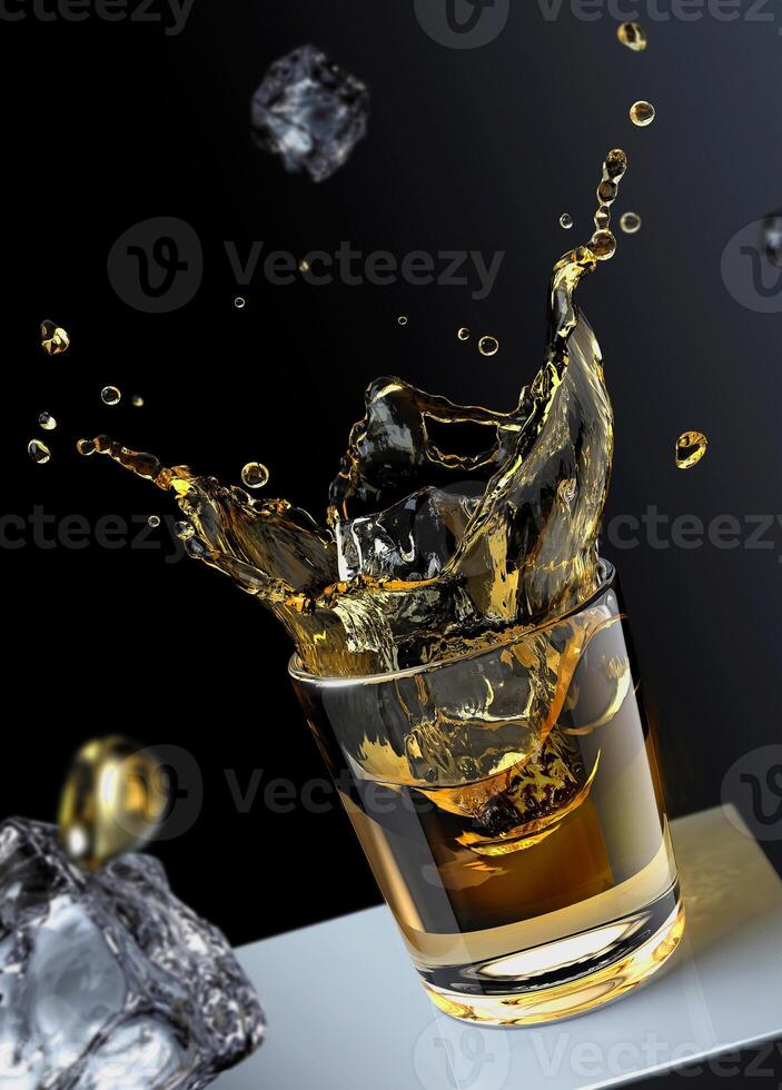 Résumé d'éclaboussure de verre de bouteille transparente d'eau bleue avec des bulles sur le blanc. photo