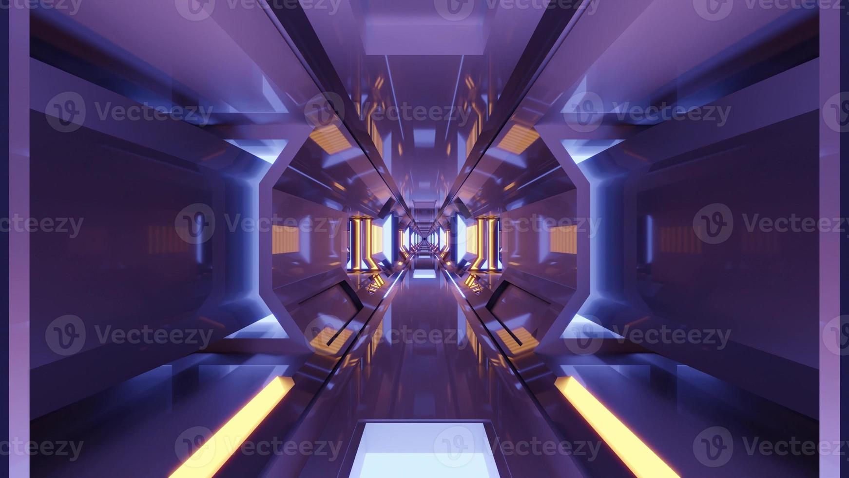 tunnel futuriste en mouvement avec des lumières sur l'illustration 3d en 4k uhd photo