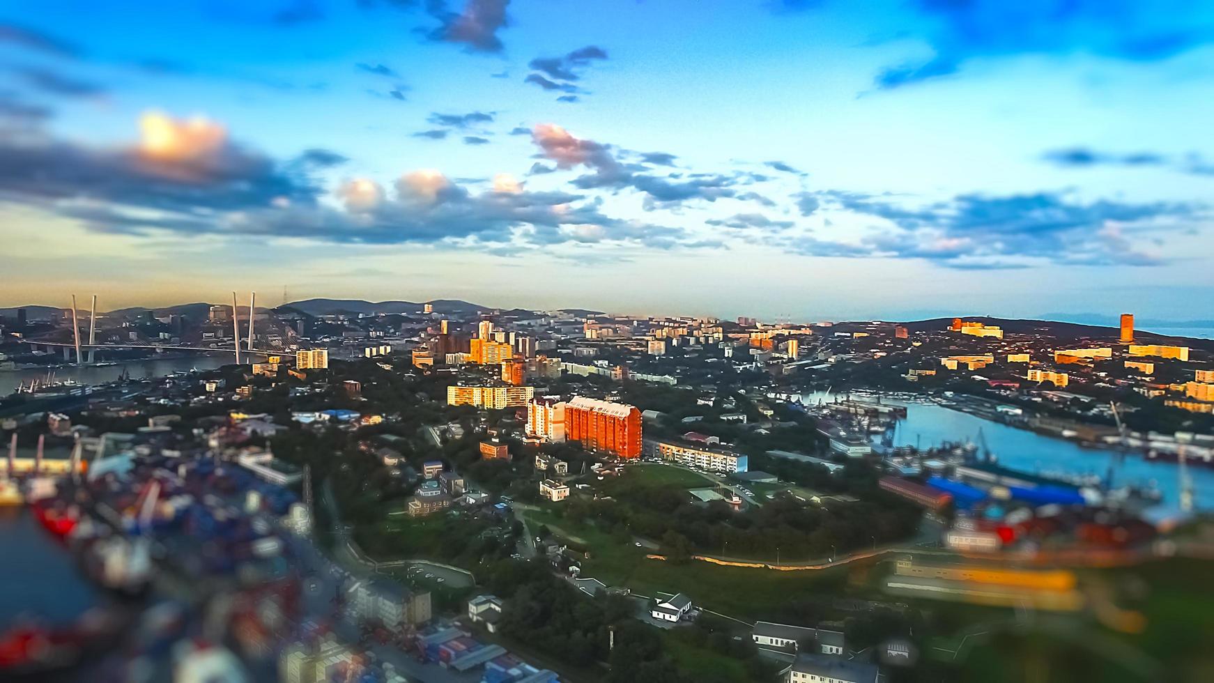 vue aérienne du paysage de la ville avec vue sur les bâtiments et l'architecture photo