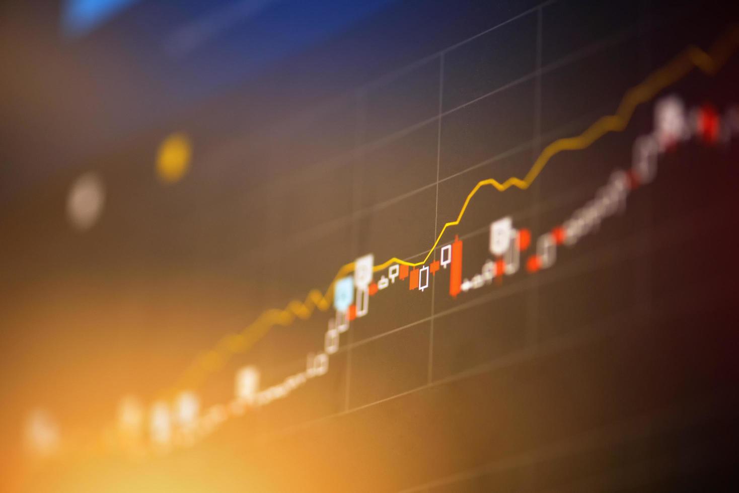 graphique boursier affaires trading forex et analyse de chandelier indicateur d'investissement du conseil financier affichage prix de l'argent graphique boursier croissance des échanges et argent de crise photo