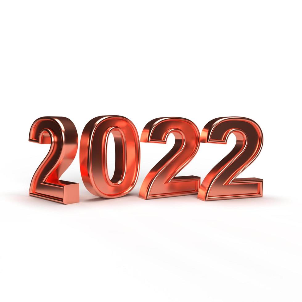 Concept de design créatif nouvel an 2022 - image de rendu 3D photo