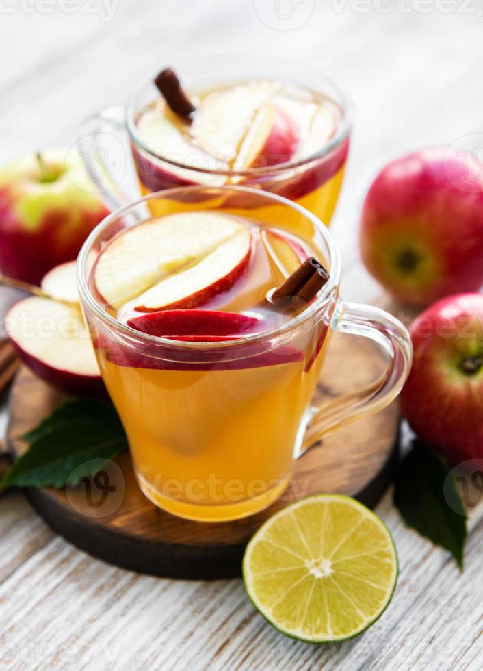 cidre de pomme avec des bâtons de cannelle photo