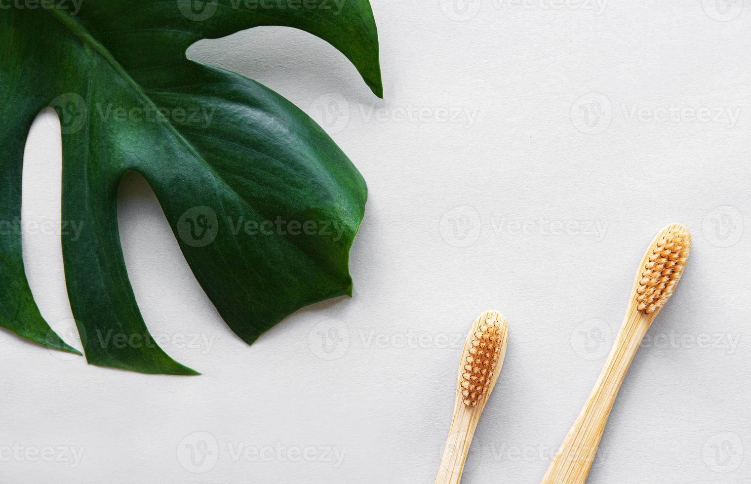 brosses à dents en bambou naturel photo