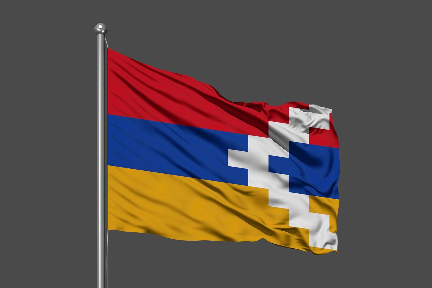 agitant le drapeau de l'artsakh illustration sur fond gris photo
