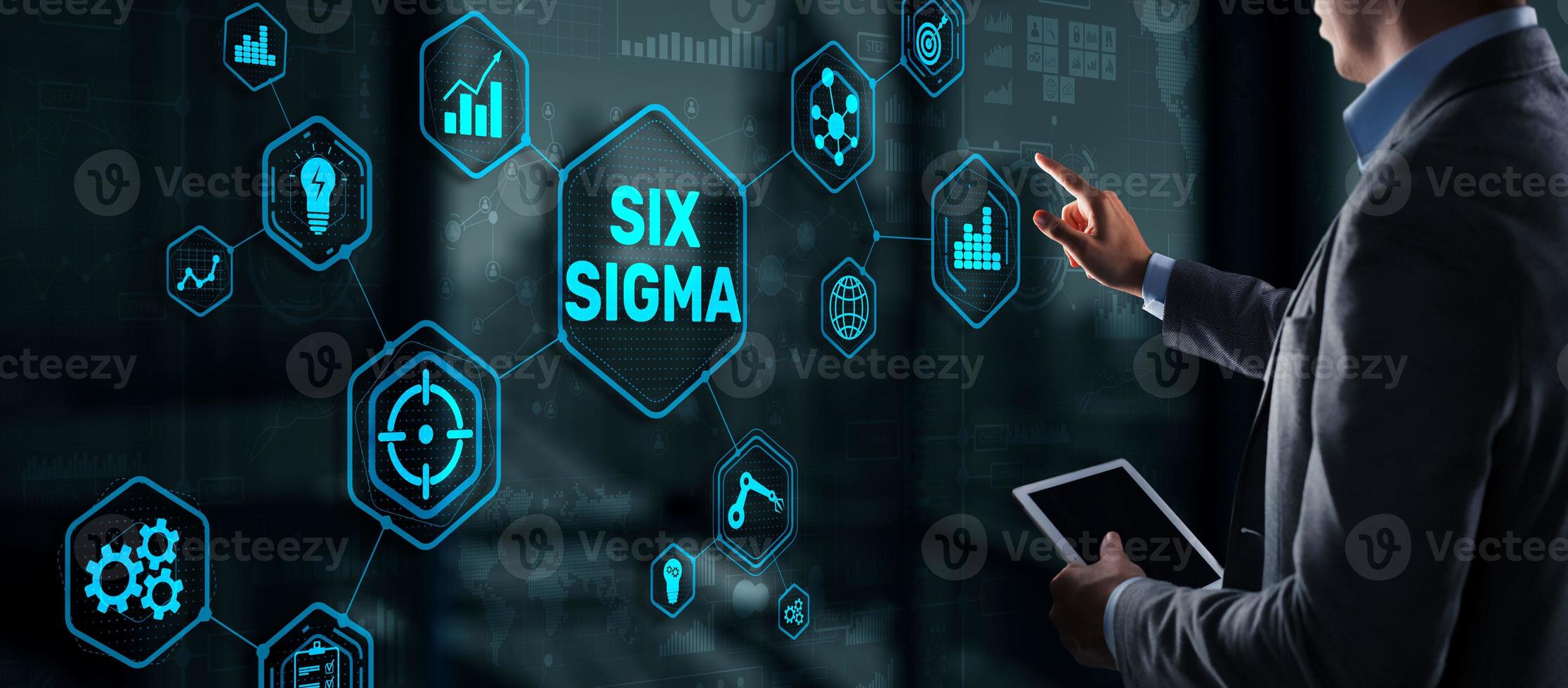 six Sigma. concept de gestion visant à améliorer la qualité du travail d'une organisation ou d'une unité distincte photo