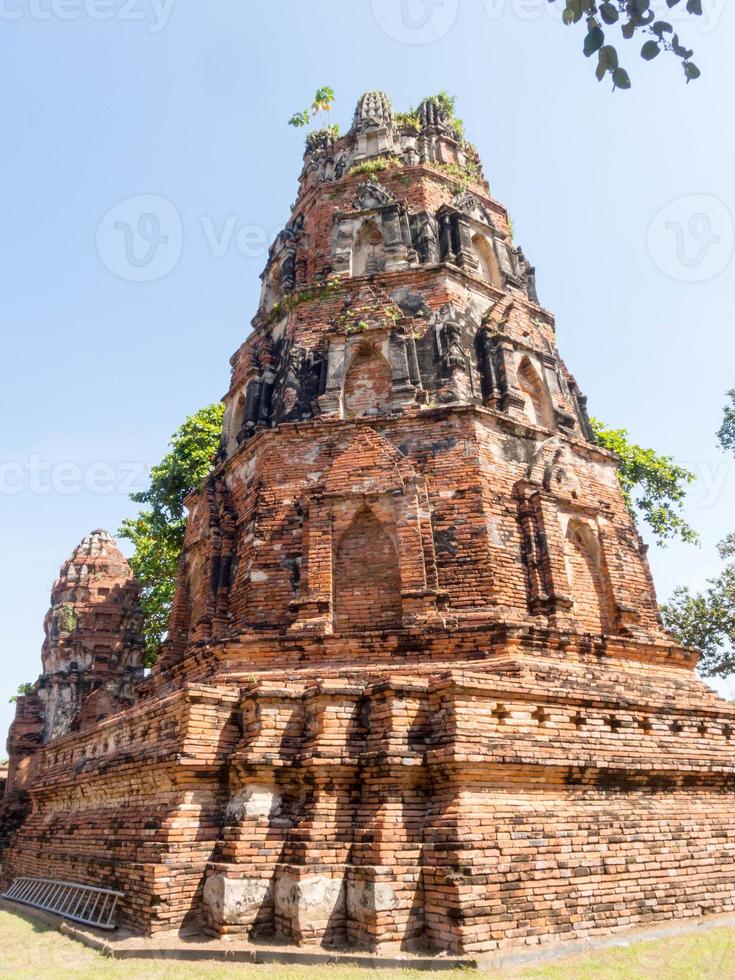 wat mahathat ayutthayathailand18 octobre 2018wat phra que phra ram et c'est la demeure de l'apôtre du kamma. ce temple a été construit et entretenu jusqu'à ce qu'il soit détruit et abandonné. photo