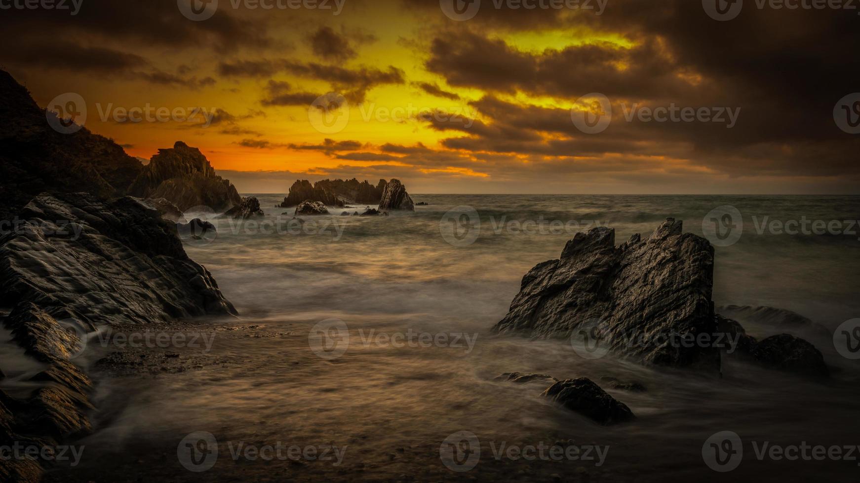 combsgate Woolacombe nord du devon coucher de soleil photo