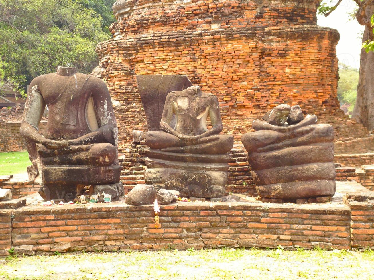 temple wat phra sri sanphet le temple sacré est le temple le plus sacré du grand palais de l'ancienne capitale de la thaïlande ayutthaya. photo