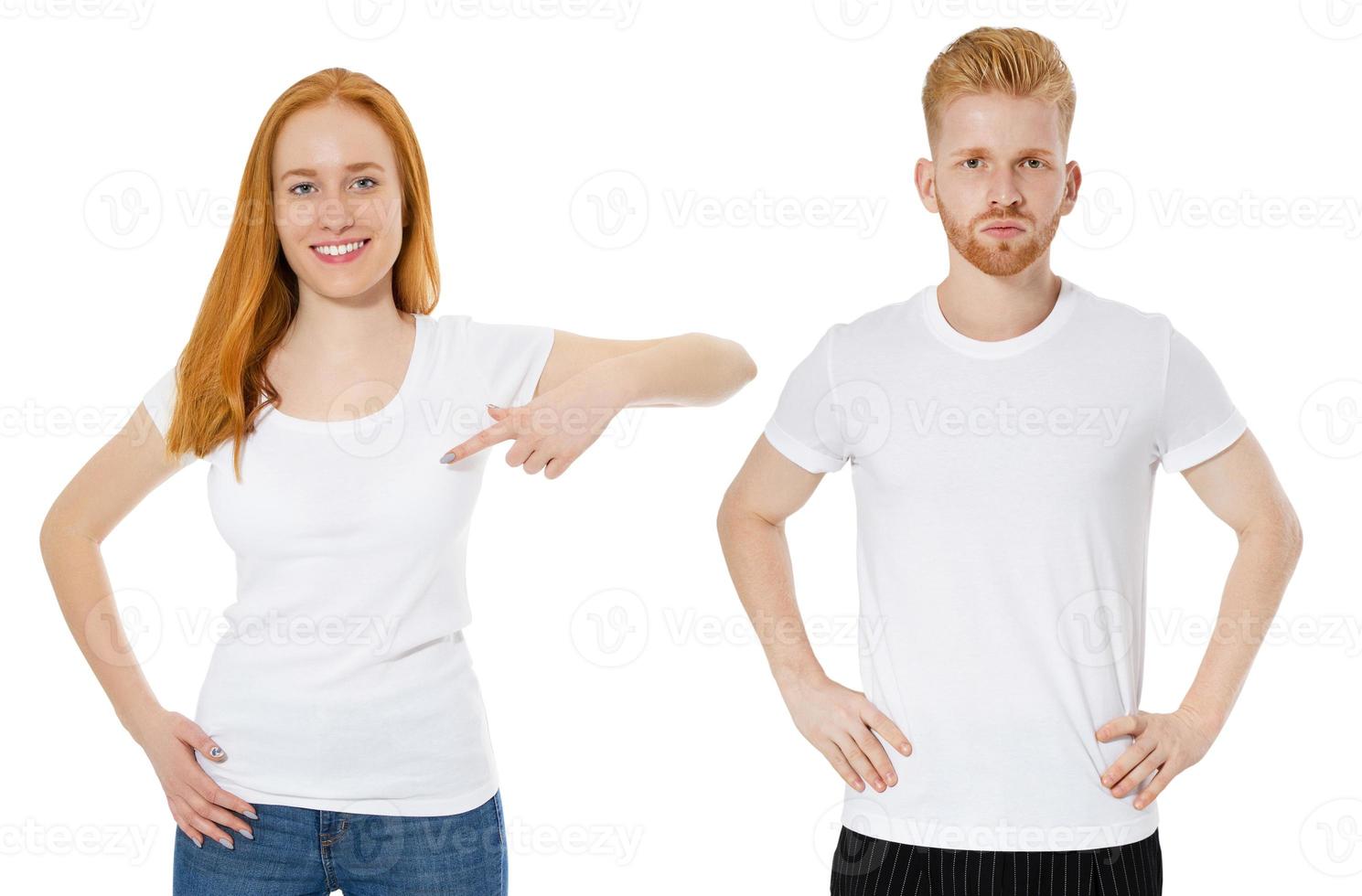 Deux Modèles Hippie Homme Et Femme Portant Blanc T-shirt Gris, Jeans Et  Lunettes De Soleil Posant Contre Le Mur De Béton Rugueux Dans La Rue De La  Ville, Mockup Tshirt Avant Pour