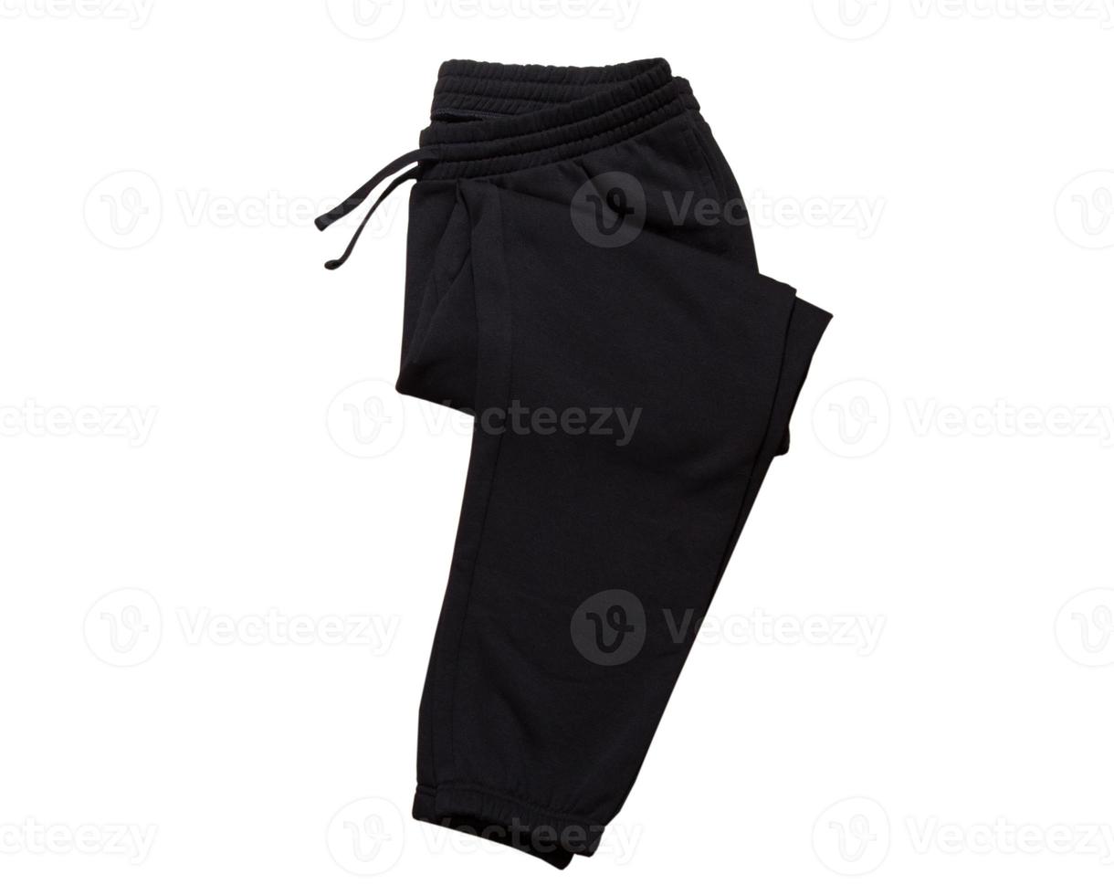 pantalon de survêtement sport noir isolé sur fond blanc. photo