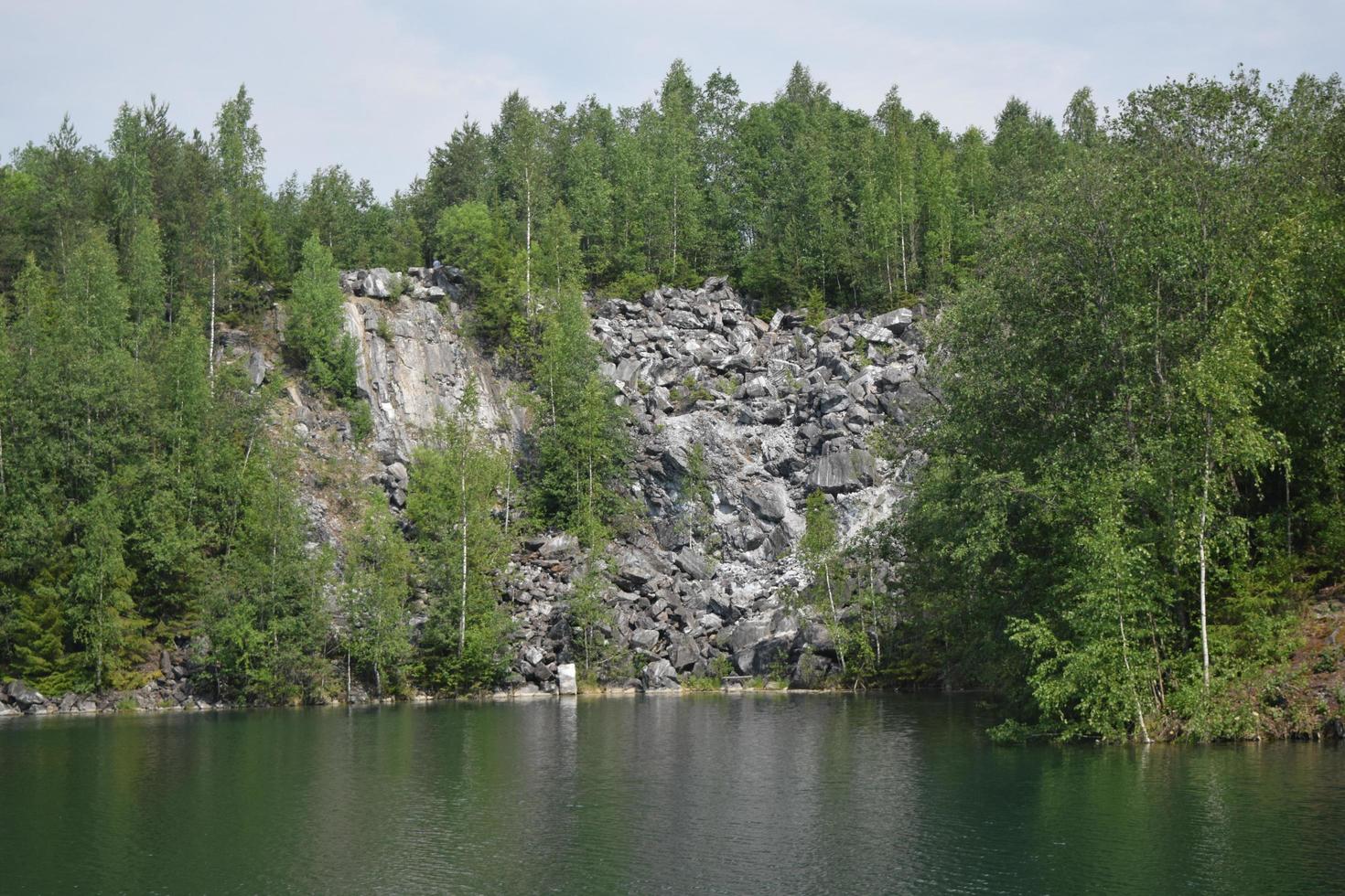 lac dans la forêt dans les montagnes photo