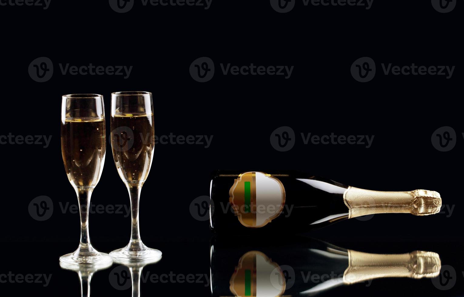 fond de célébration du nouvel an avec champagne photo