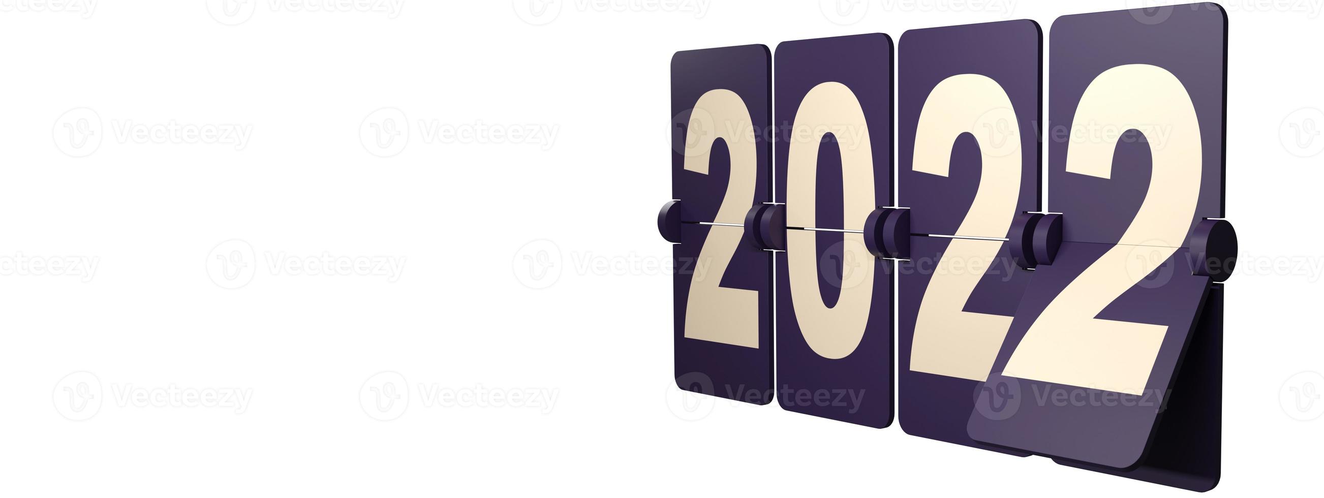 fond de bonne année. commencer à 2022. illustration 3d photo