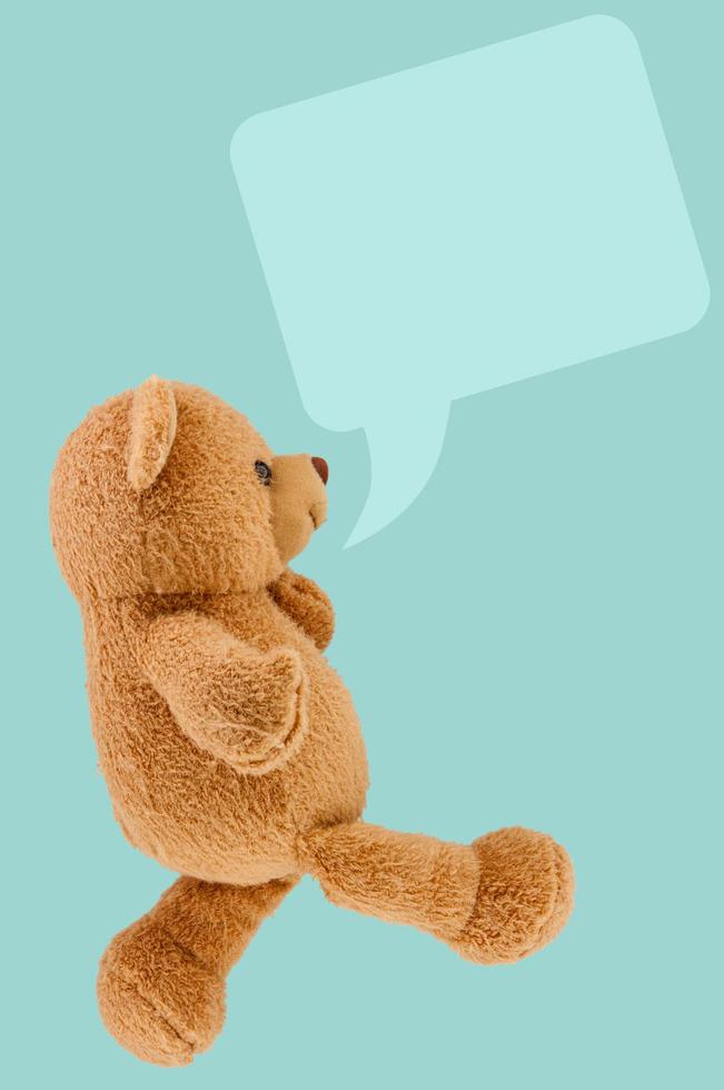 photo de studio de dialogue jouet ours brun clair