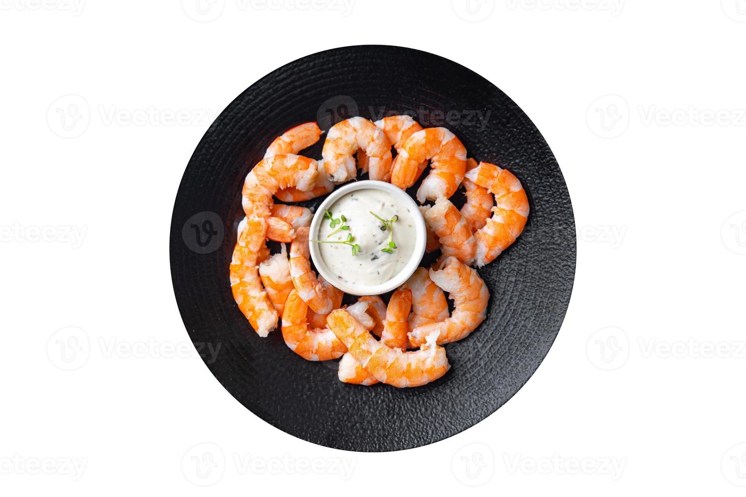 nourriture de crevettes fruits de mer repas sain fond de nourriture photo