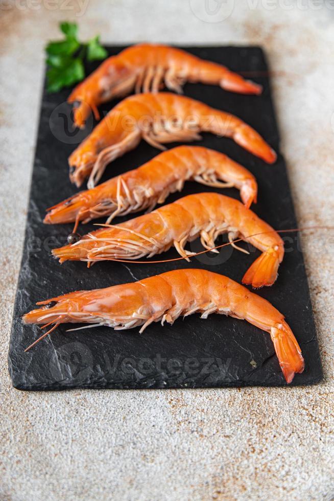 nourriture de crevettes fruits de mer repas sain fond de nourriture photo