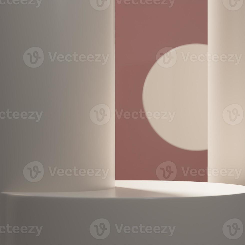Image de rendu d'illustration 3D de la forme géométrique du podium de la maquette de l'espace vide pour l'affichage du produit photo
